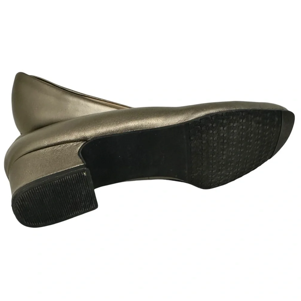 Mark Lemp Classics Callie Pewter Nappa Pumps Size 7-1/2 N